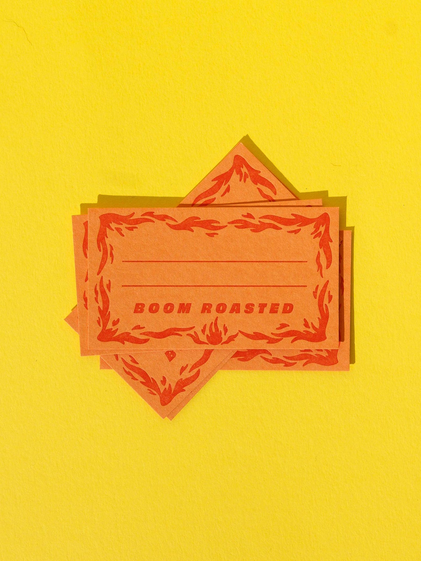 Letterpress Card Pack; Boom Roasted! (8 Cards, Orange) By M.C. Pressure