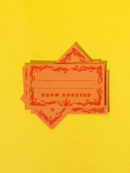 Letterpress Card Pack; Boom Roasted! (8 Cards, Orange) By M.C. Pressure