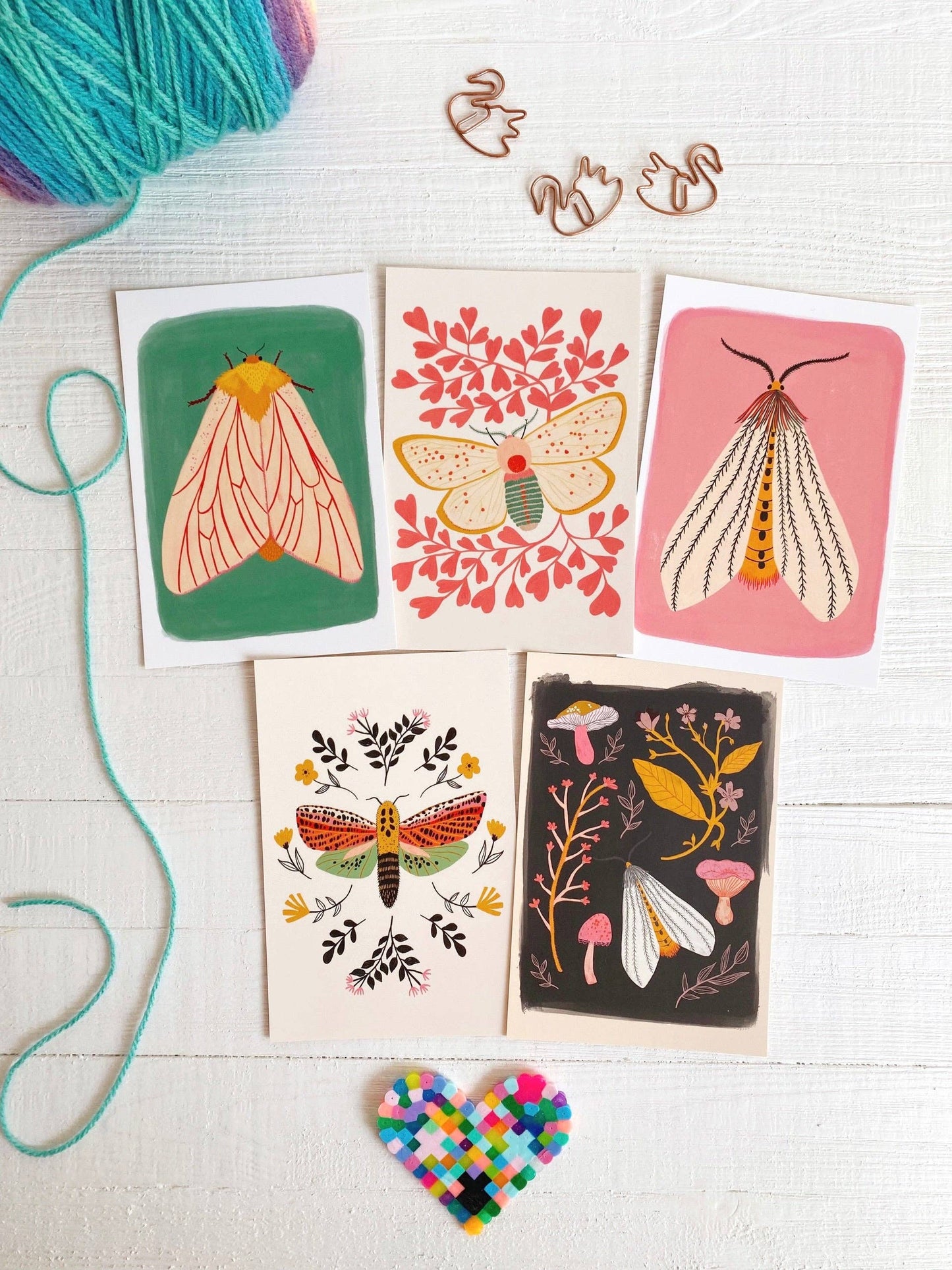 Postcard Set; Moth (10 postcards) By Dream Folk Studio