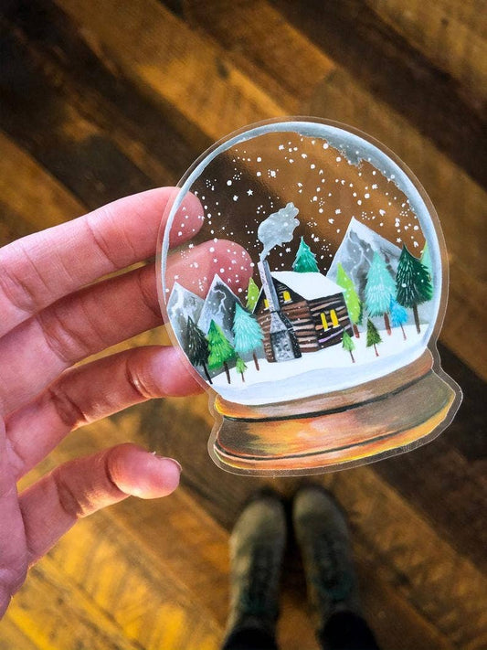 Vinyl Sticker; Clear Snow Globe