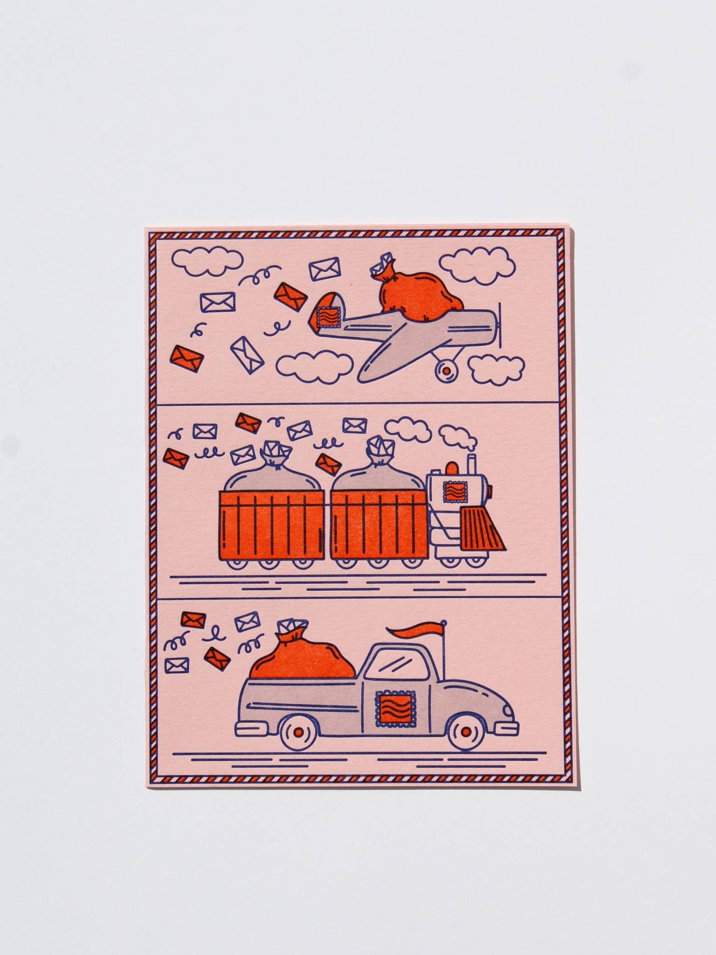 Letterpress Greeting Card; Mail Transportation By M.C. Pressure