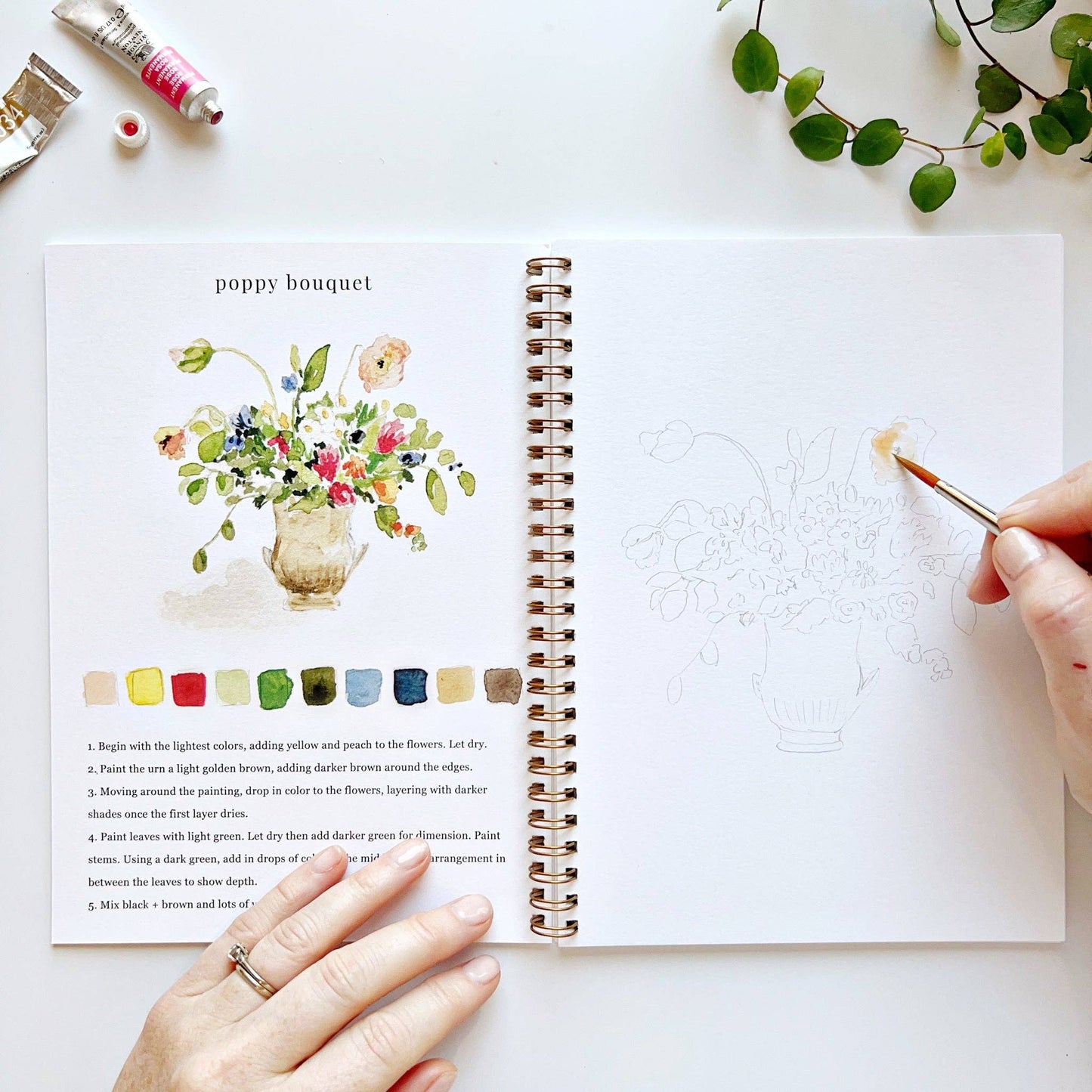 Watercolor Workbook; Bouquets By Emily Lex Studio