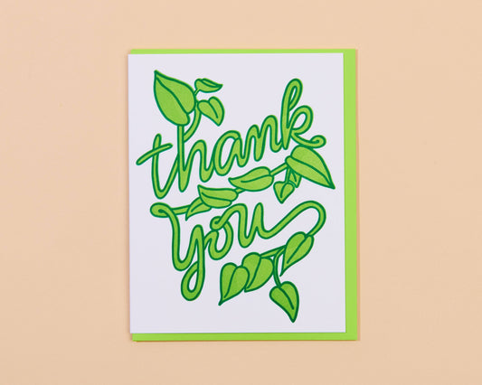 Thank You Card; Vining Plant (Letterpress)