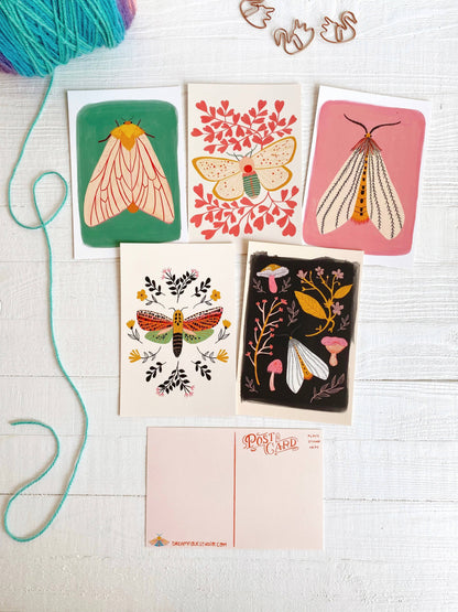 Postcard Set; Moth (10 postcards) By Dream Folk Studio