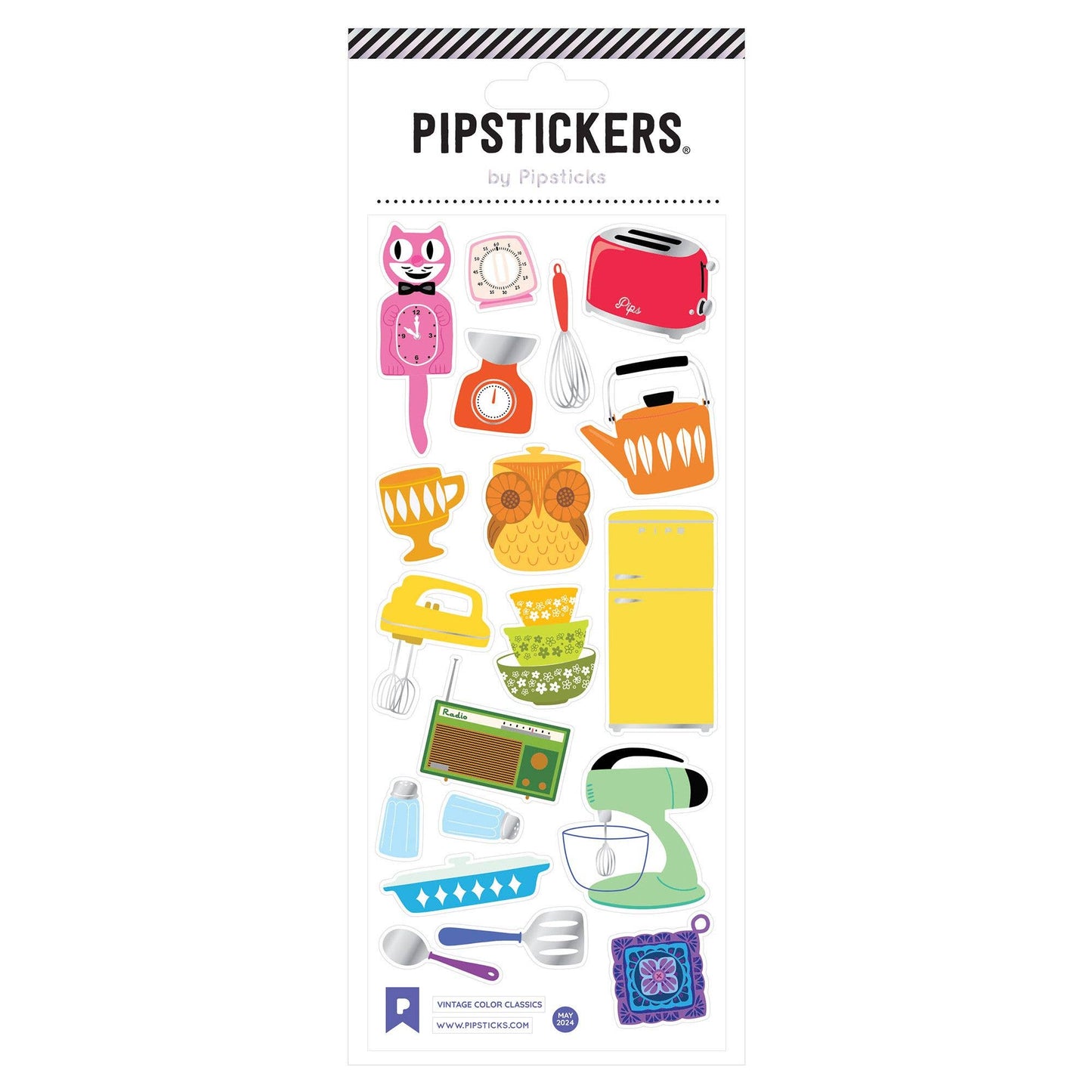 Pipsticks Sticker Sheet; Vintage Color Classics