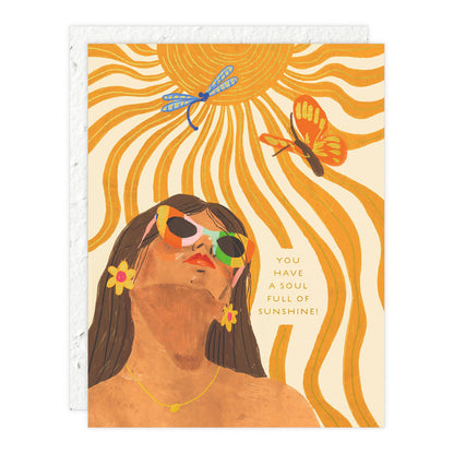 Seedlings Friendship Card; Sunshine Soul (Plantable Envelope)