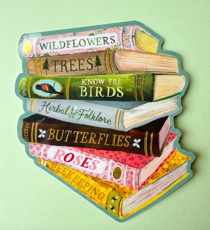 Vinyl Sticker; Stack Of Books