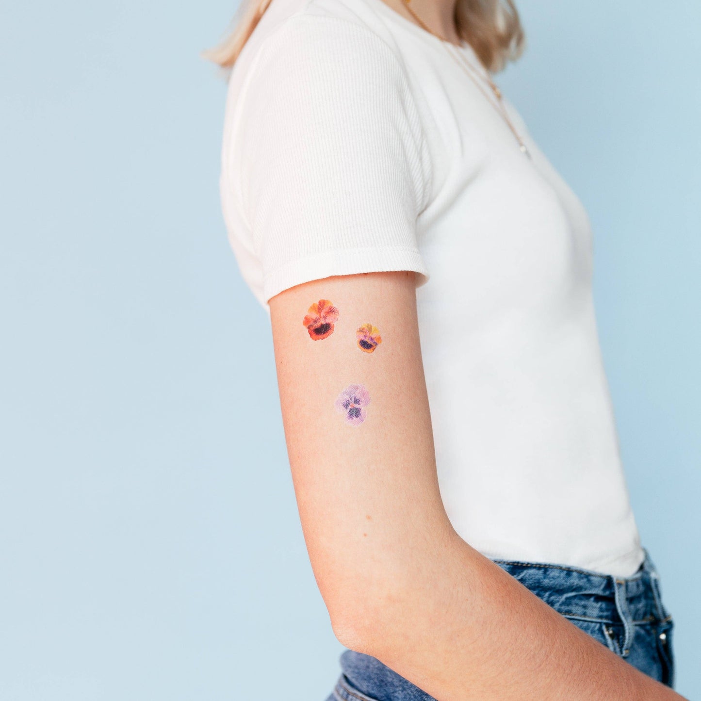 Temporary Tattoo Pack; Pansies