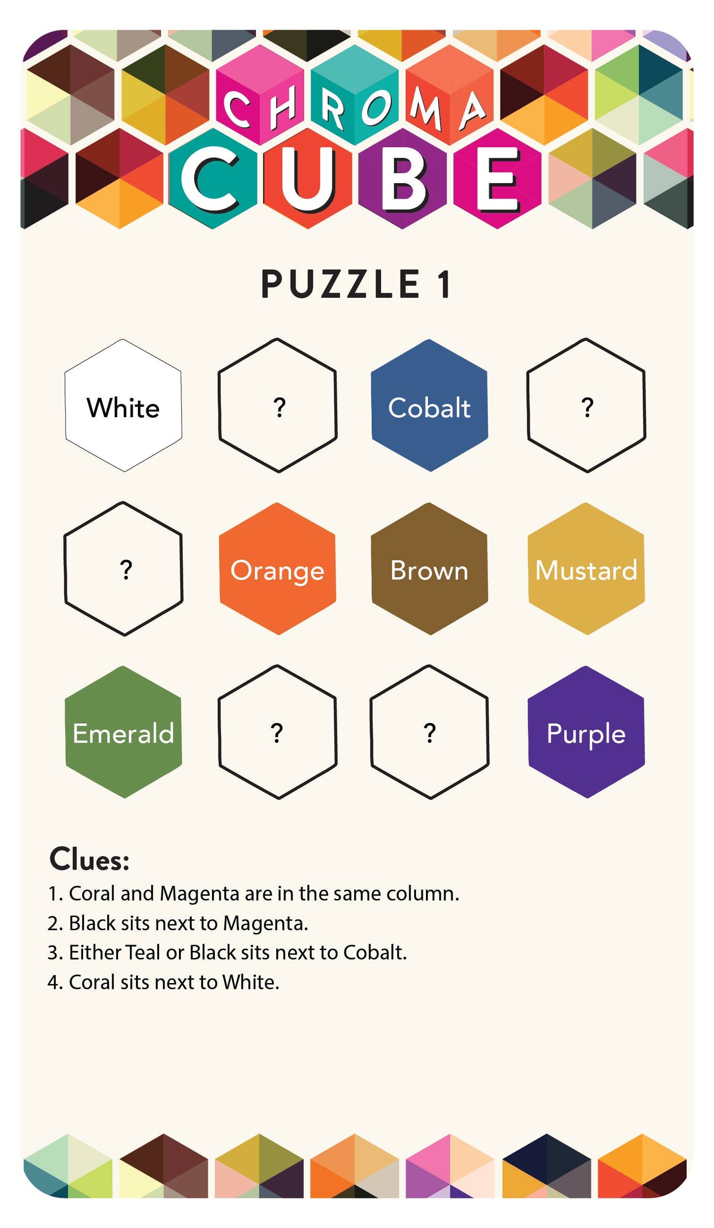 Board Game; Chroma Cube (1 Person Brain Teaser)