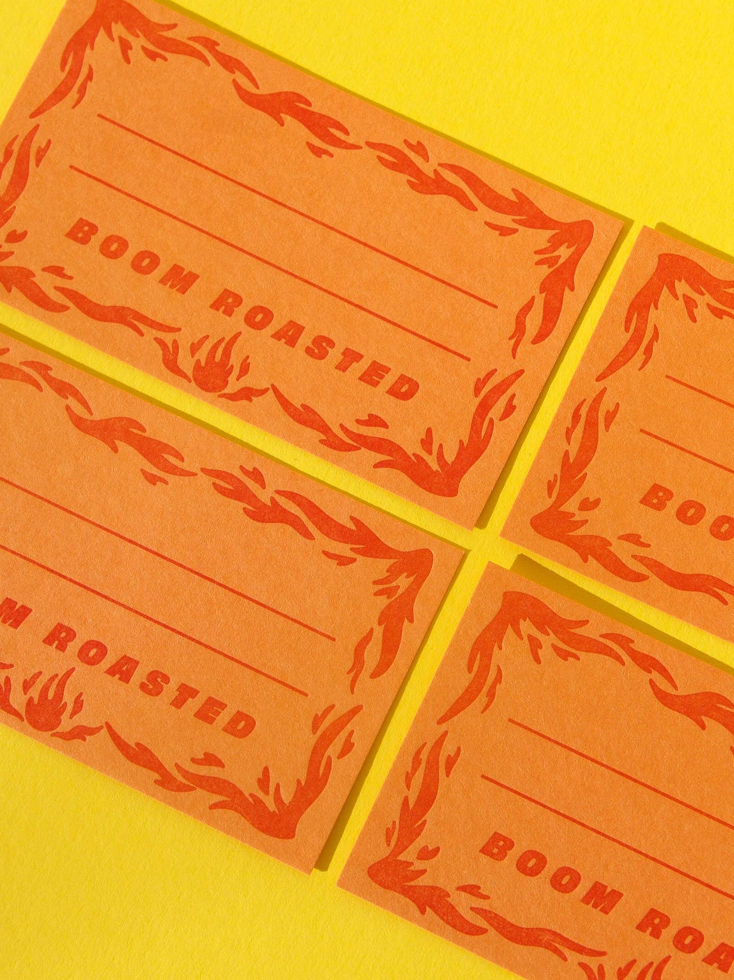 Letterpress Card Pack; Boom Roasted! (8 Cards, Orange) By M.C. Pressure