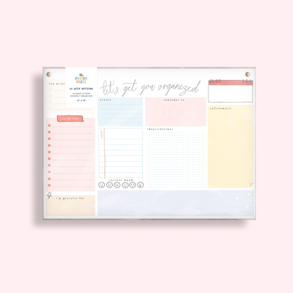 XL Desk Notepad; Let's Get Organized! (50 Pages)