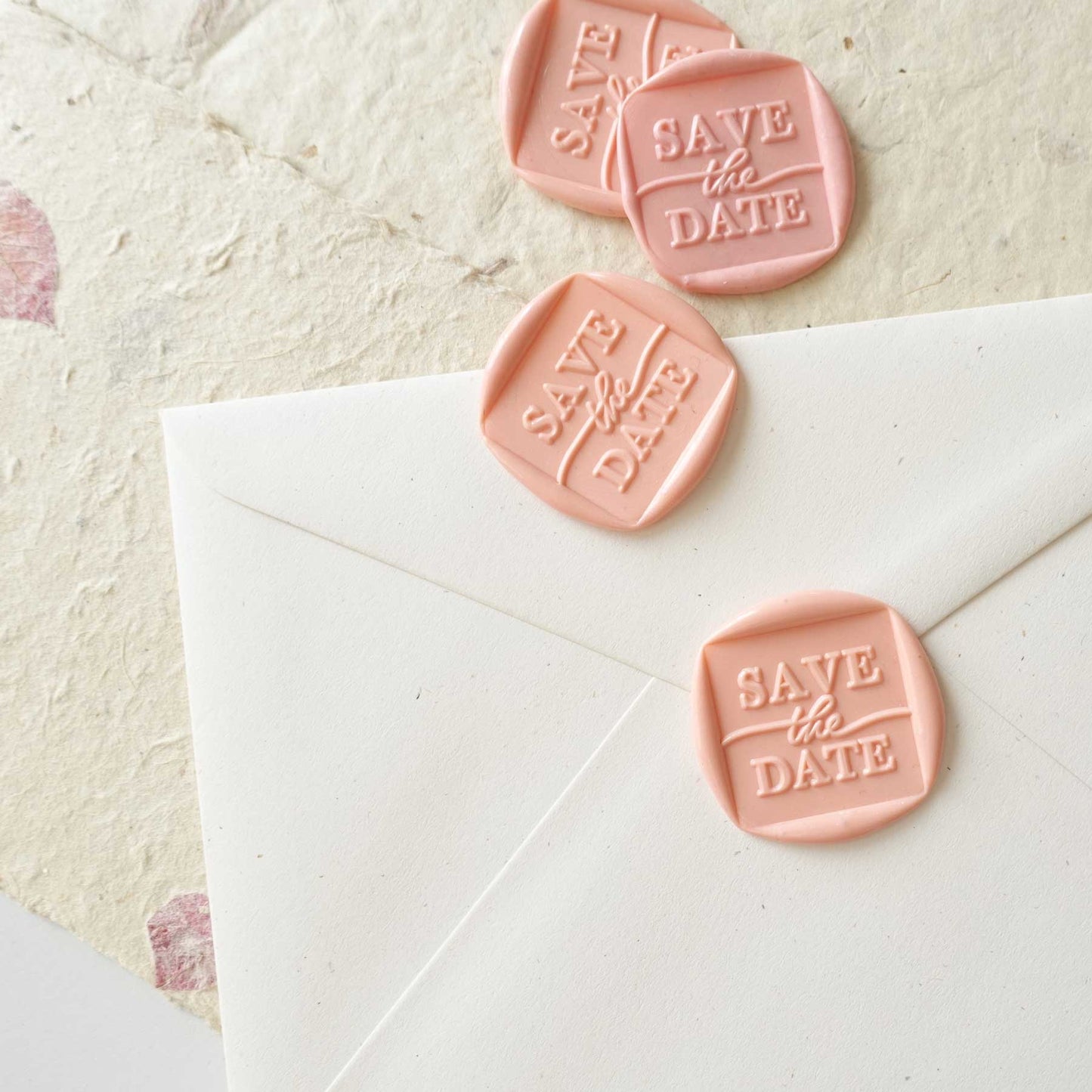 Wax Seal Stamp; Save The Date (Square)