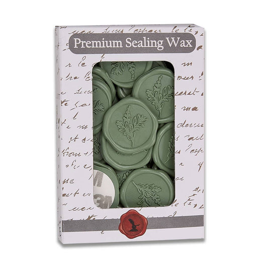 Wax Seal Stickers; Sage Green Botanical, 25 Count