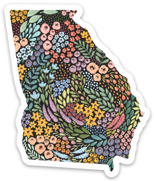 Vinyl Sticker; Georgia State Floral