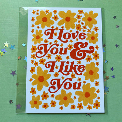 Greeting Card; I Love You And I Like You