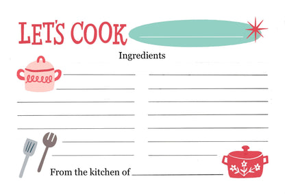 Recipe Cards; Let's Cook (12 Cards)