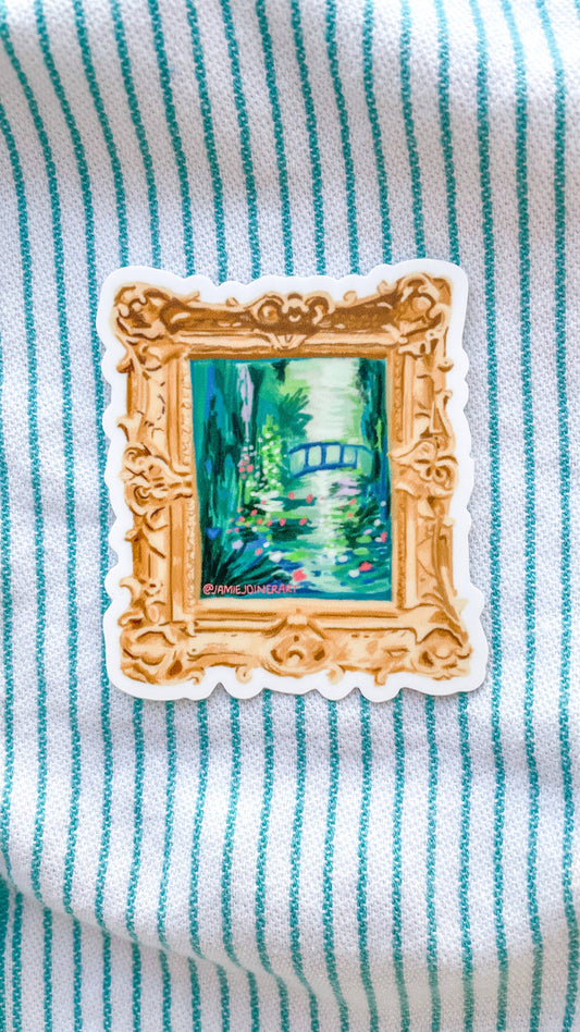 Vinyl Sticker; Framed Monet Painting