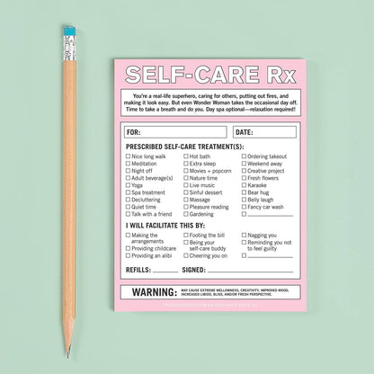 Nifty Notepad; Self-Care RX (Pink, 50 Sheets)