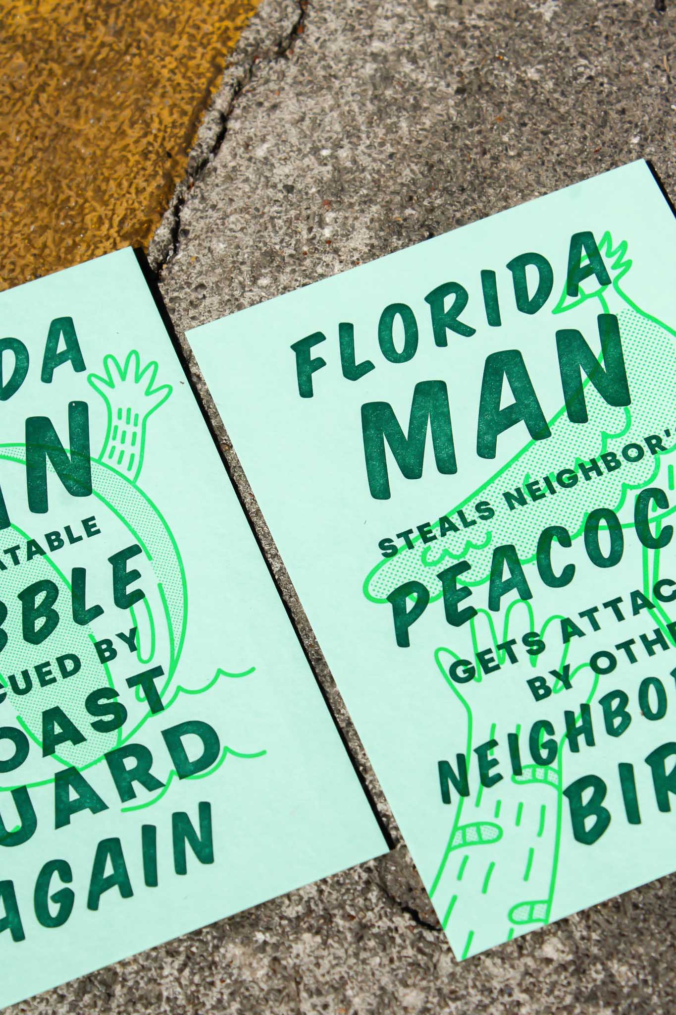 Postcard Set; Florida Man Letterpress Vol. 2 (Pack of 5)