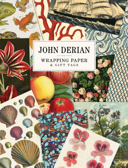 Wrapping Paper Sheets & Gift Tags Pack; By John Derian (12 Sheets + Gift tags)