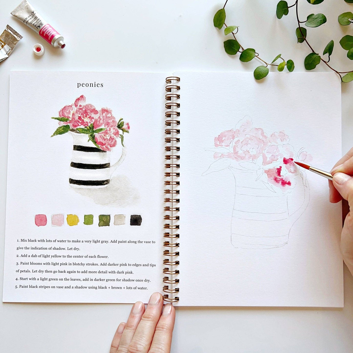 Watercolor Workbook; Bouquets By Emily Lex Studio