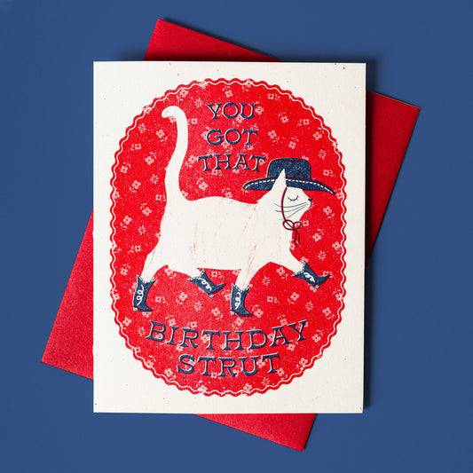 Birthday Card; Birthday Strut (Risograph Card)