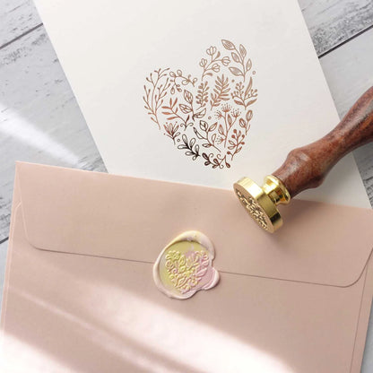 Wax Seal Stamp; Botanical Heart