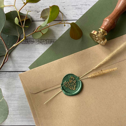 Wax Seal Stamp; Botanical Heart