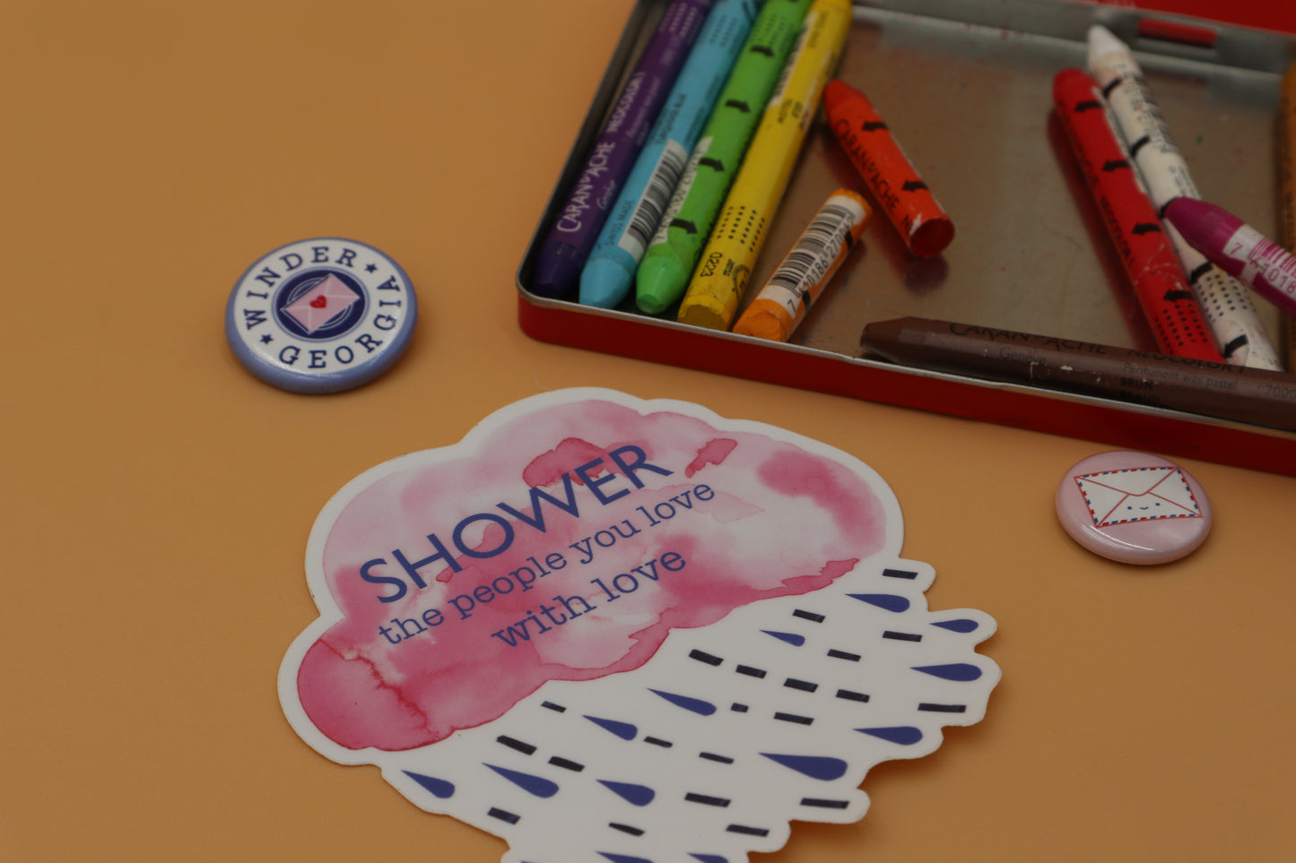 Vinyl Sticker; Shower with Love Raincloud - Made By Shellie