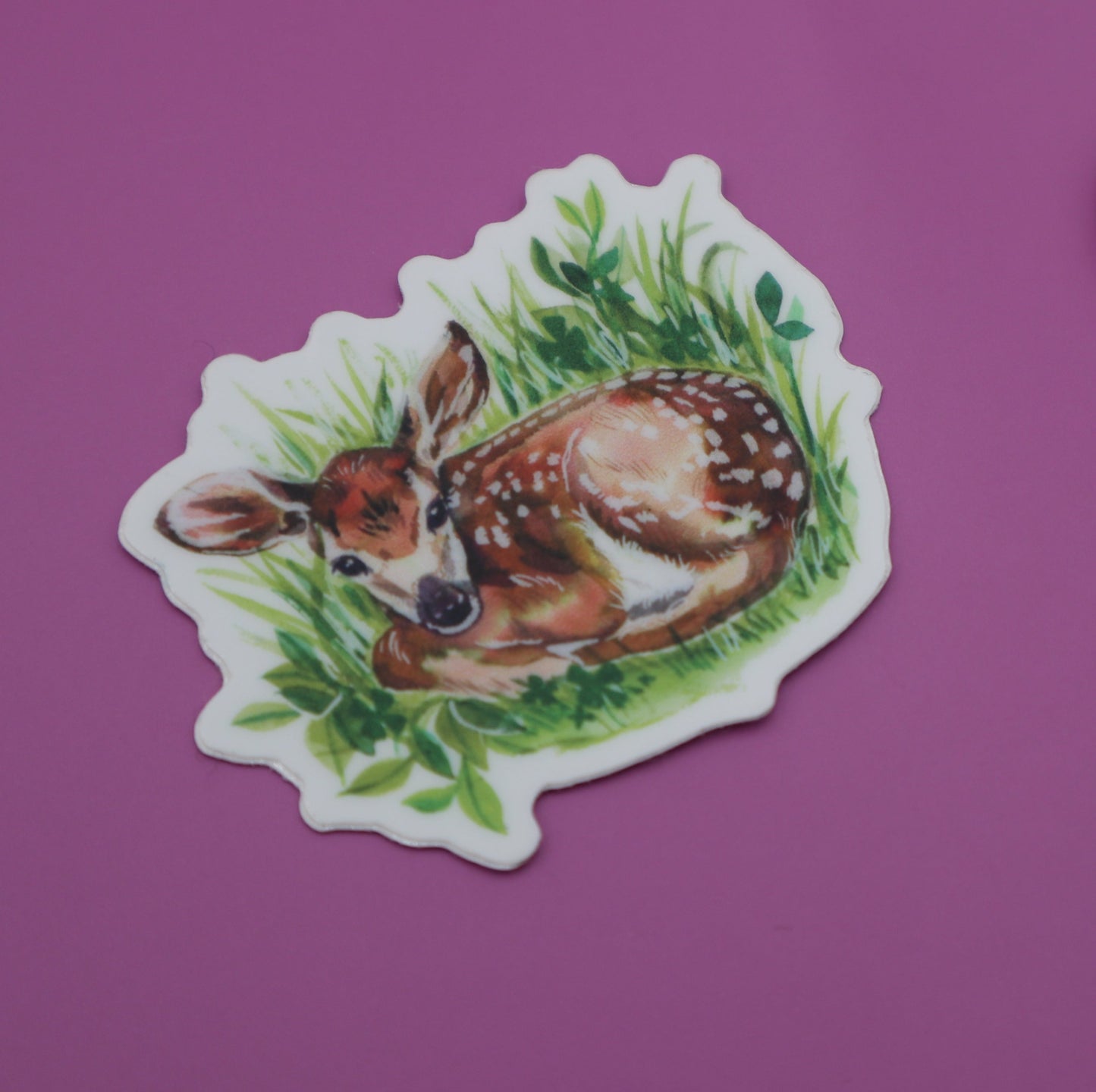 Vinyl Sticker; Sitting Fawn - Made By Shellie