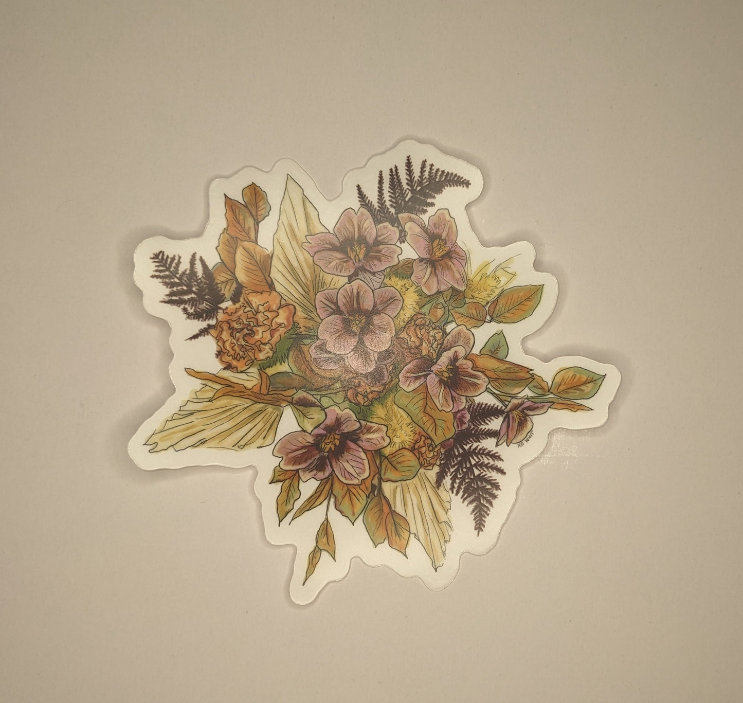 Vinyl Sticker; Bouquet of Wildflowers