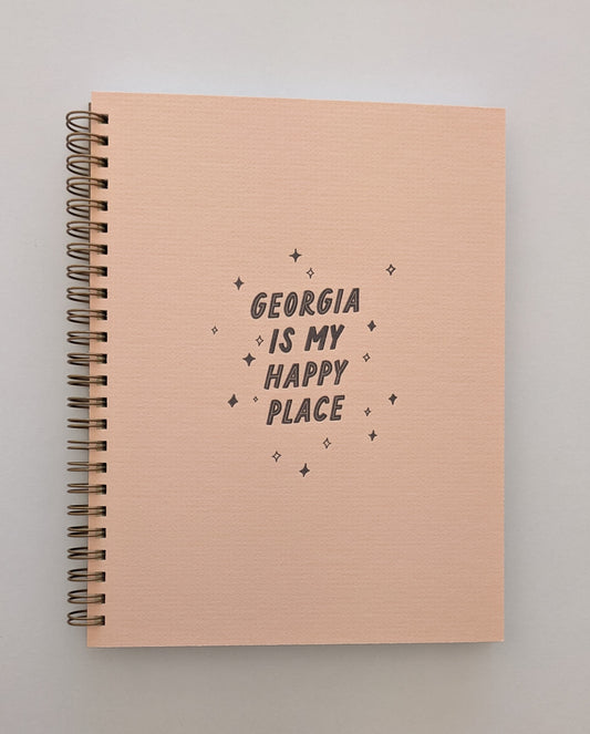 Spiral Notebook; Georgia is My Happy Place (Seashell Cover)