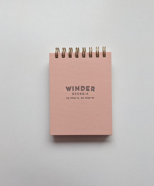 Mini Jotter Notebook; Winder, Georgia (Sunset Pink Cover)