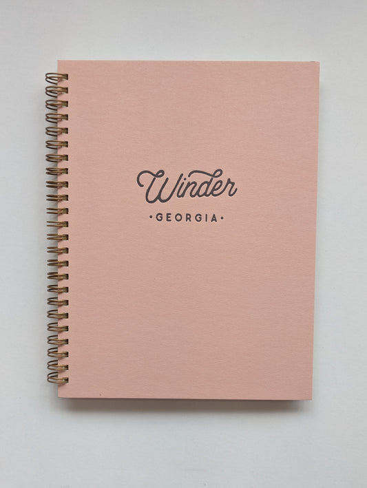 Spiral Notebook; Winder, Georgia (Sunset Pink Cover)