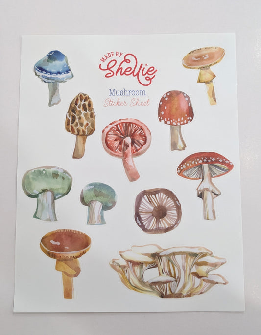 Sticker Sheet; Mushrooms - Made By Shellie