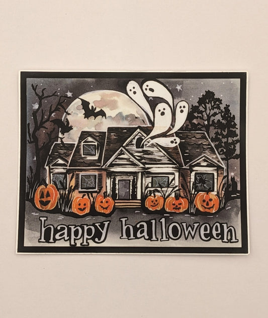 Vinyl Sticker; Happy Halloween - Made By Shellie