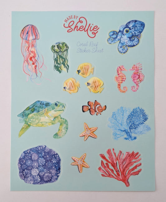 Sticker Sheet; Coral Reef - Made By Shellie