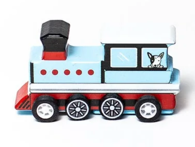 Pull Back Trains (Wooden, 3 Colors)