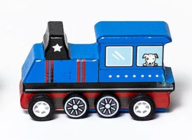 Pull Back Trains (Wooden, 3 Colors)