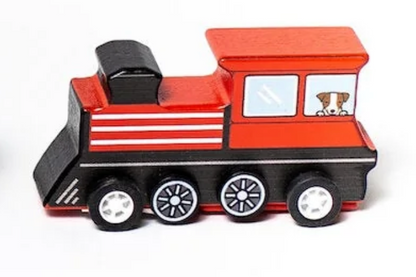 Pull Back Trains (Wooden, 3 Colors)