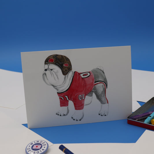 Art Print; Football Bulldog (5x7") - Made By Shellie