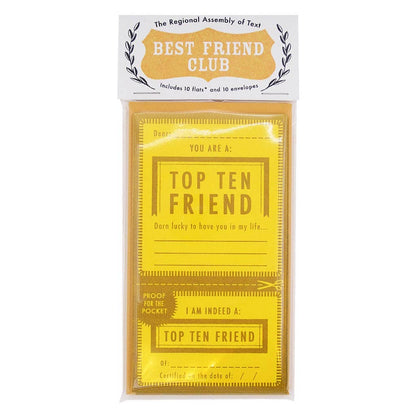 Note Card Set; Top Ten Friend