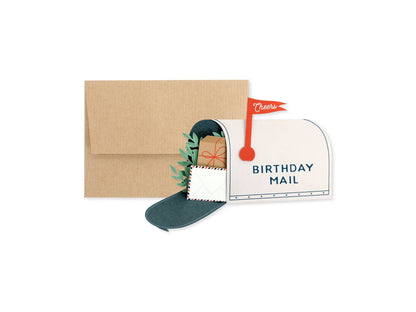 Birthday Card; Blue Foil Mailbox (Interactive Card)