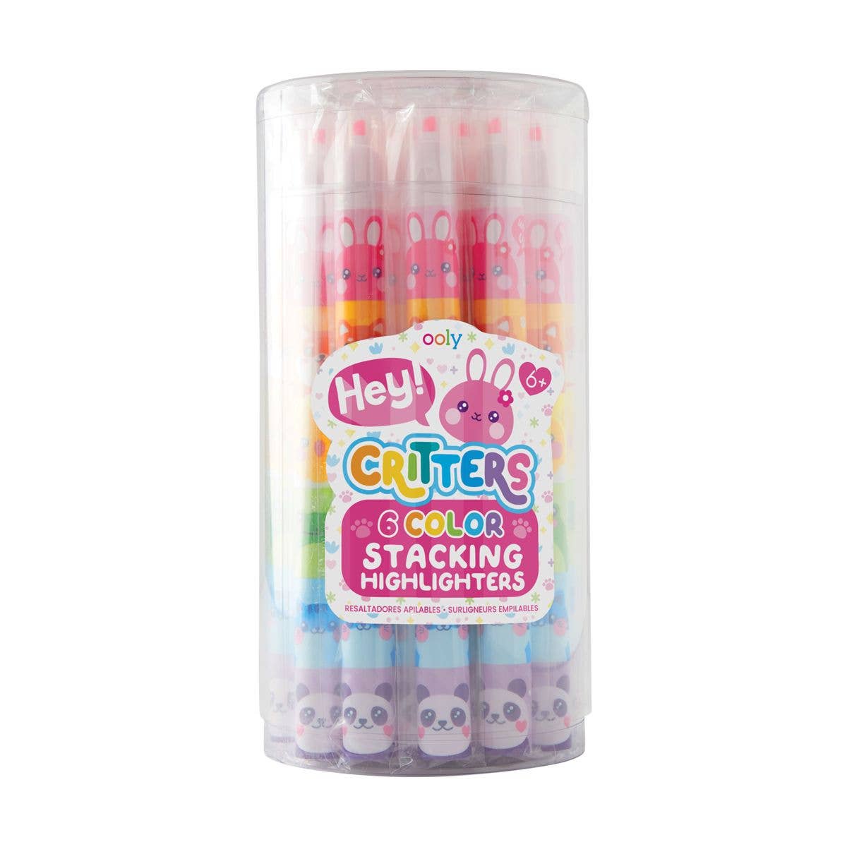 Ooly Stacking Highlighters; Hey Critters! (6 Colors)