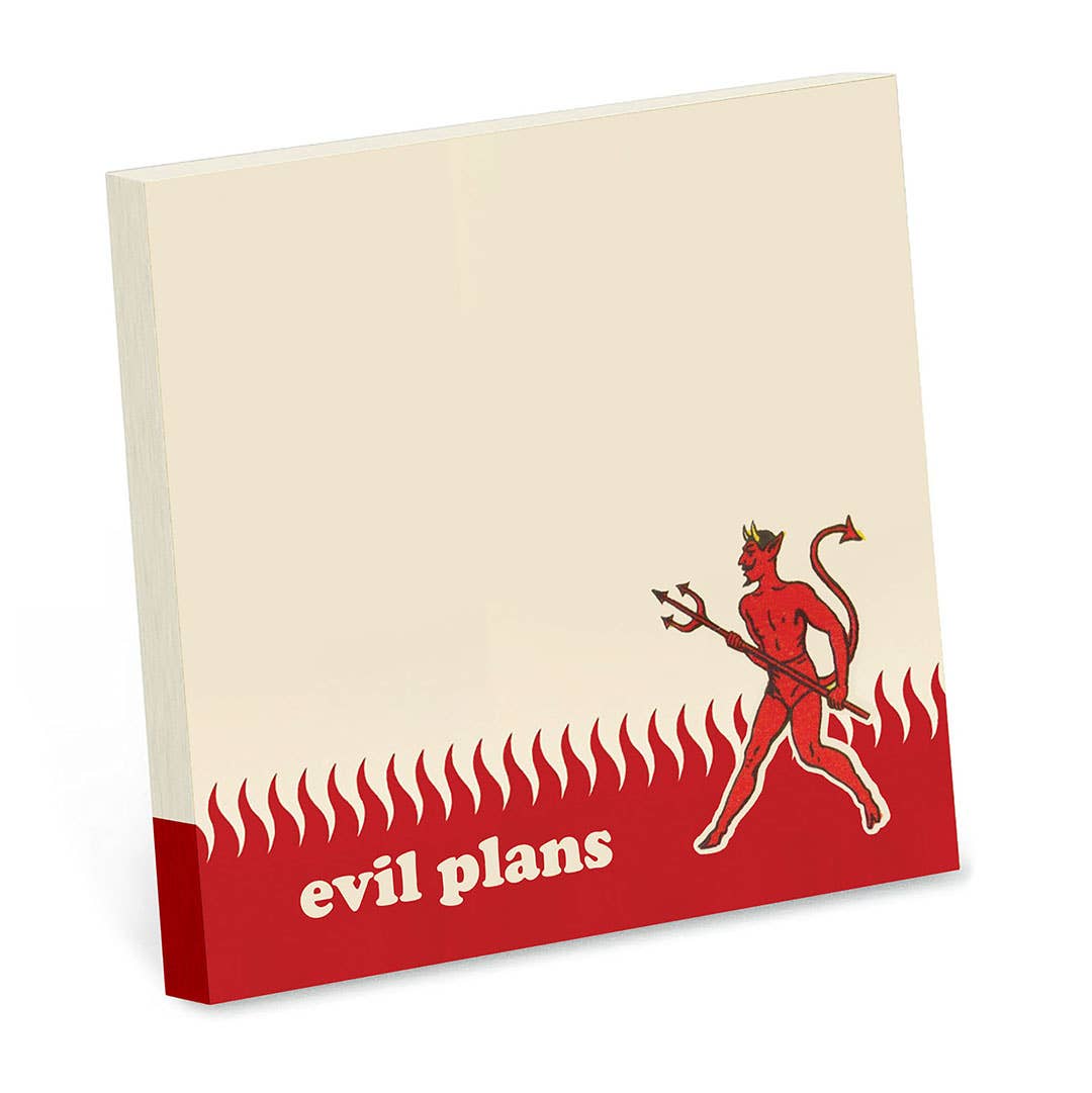 Sticky Note Pad; Evil Plans - Funny Sarcastic Sticky Note Pad