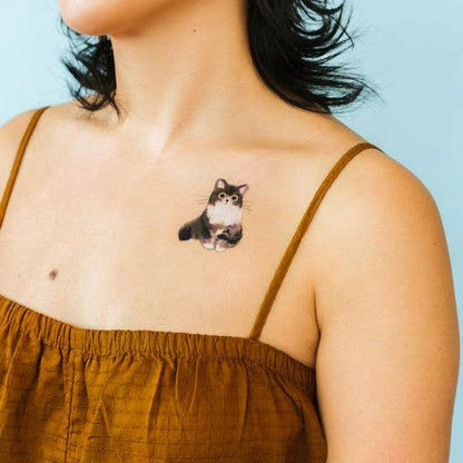 Temporary Tattoo Pack; Curious Cat