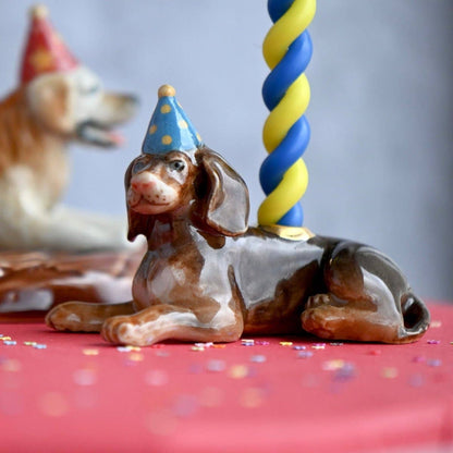 Camp Hollow Cake Topper; Dachshund (Hand-Painted Porcelain)