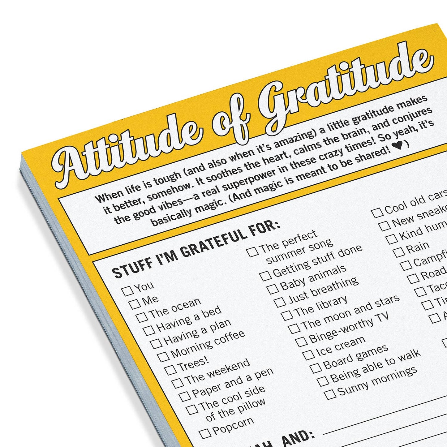 Nifty NotePad; Attitude of Gratitude (Yellow, 50 Sheets)