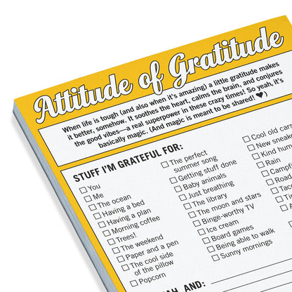 Nifty NotePad; Attitude of Gratitude (Yellow, 50 Sheets)