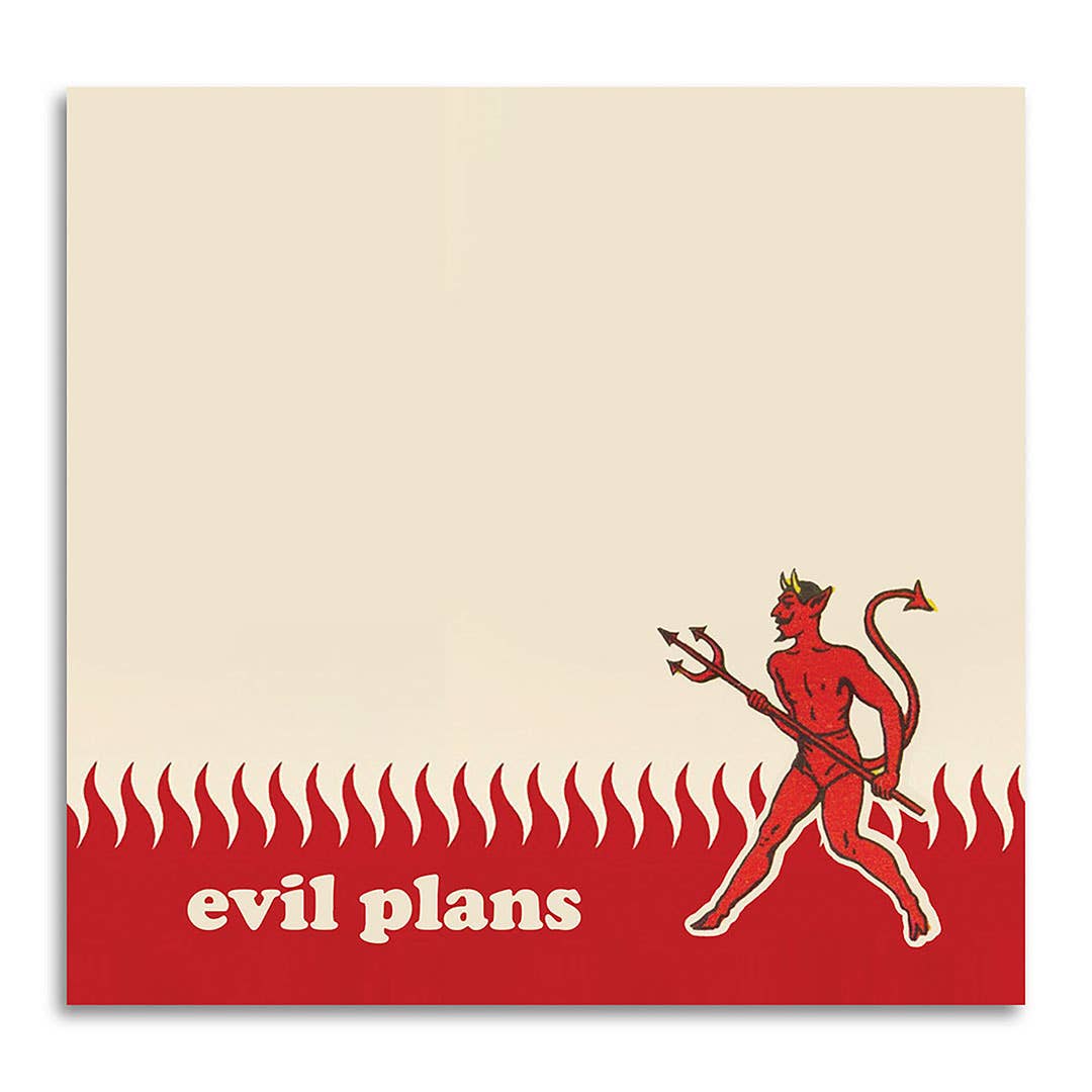 Sticky Note Pad; Evil Plans - Funny Sarcastic Sticky Note Pad